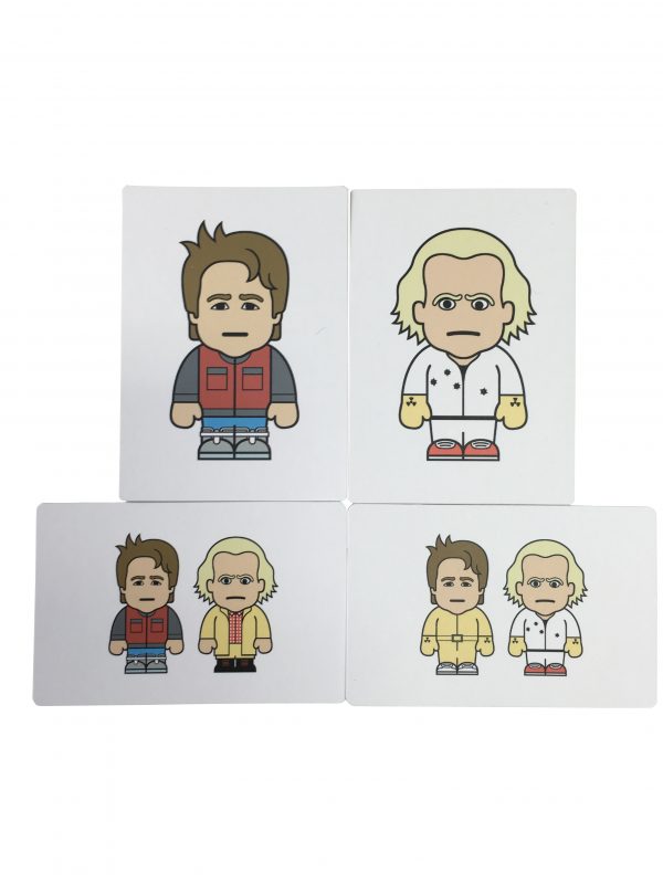 Back to the Future Charicature 1985 Set Marty & Doc Brown