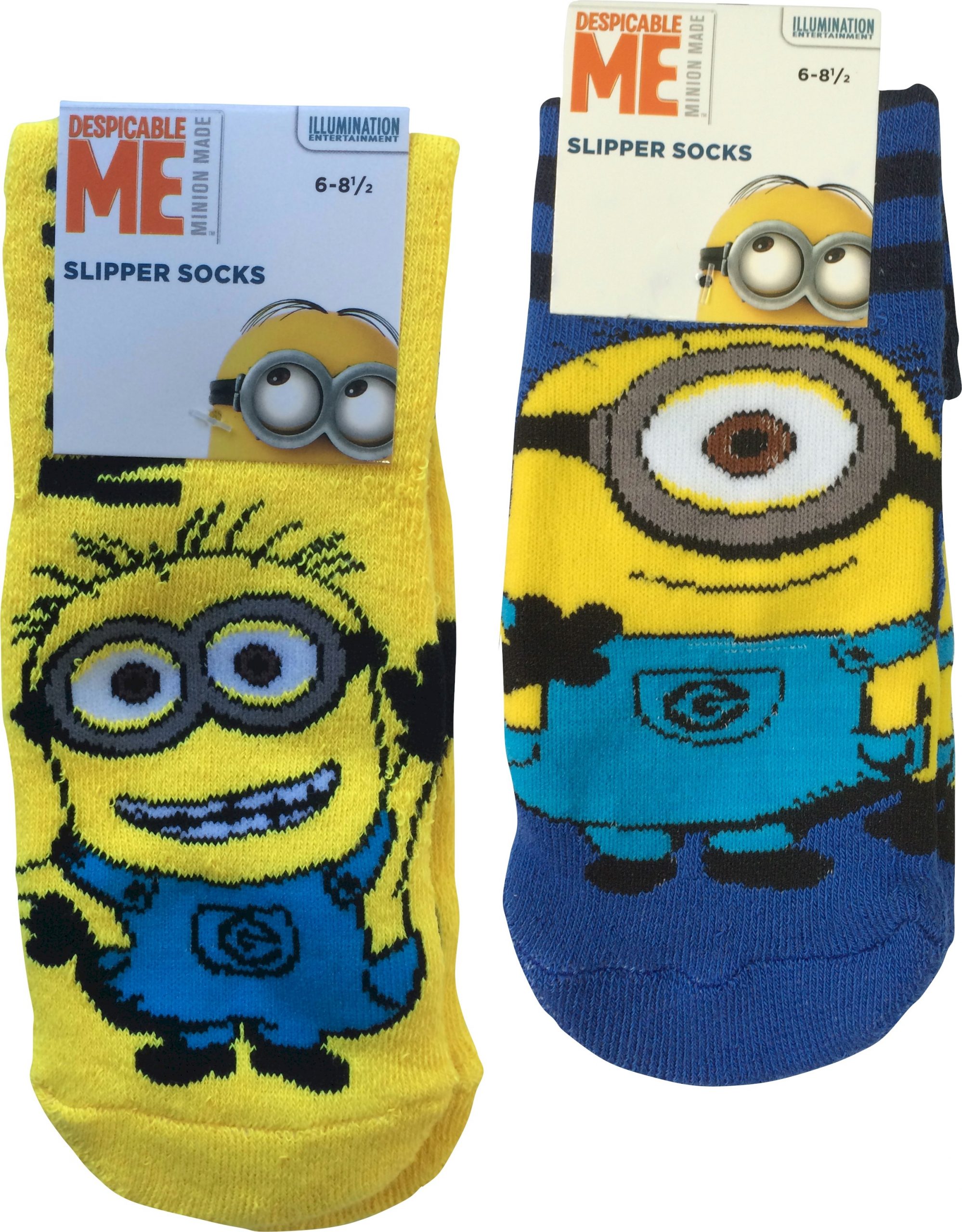 2 Pack  Kids Slipper Socks Grip Cosy DESPICABLE ME MINIONS Christmas Gift NEW 
