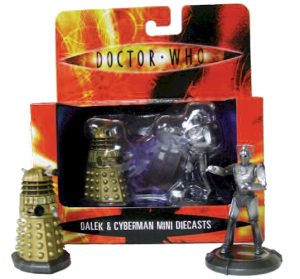 Doctor Who Gold Dalek + Cyberman 2 Inch Diecasts