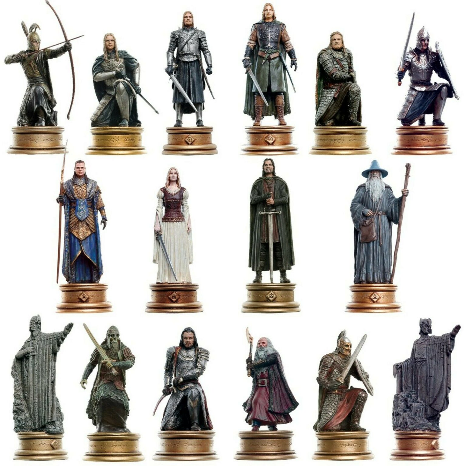 36 x EAGLEMOSS LORD OF THE RINGS CHESS PIECES Getretro