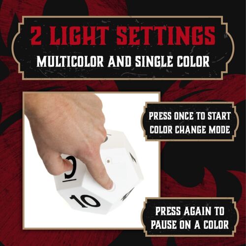 D12 Light Battery Powered Dungeons and Dragons Dice White Get Retro