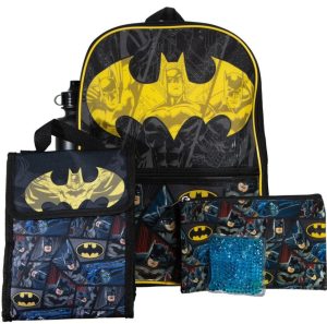 Batman 5 piece mega backpack set