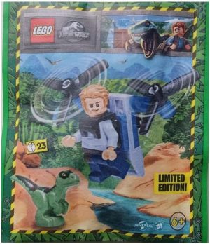 Jurassic World Limited Edition minifigure Owen and jetpack with Raptur
