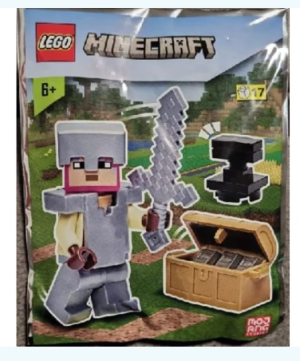 Lego Minecraft Knight minifigure with Chest and Anvil 662309