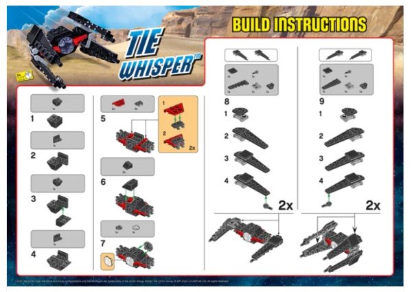 Star Wars Tie Whisper minifigure 912288 Instructions