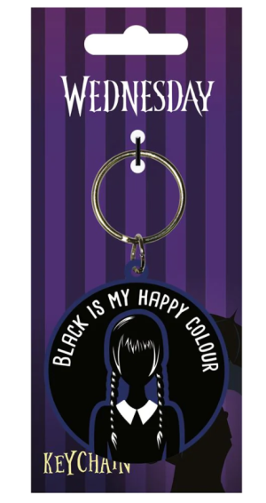 Wednesday Black is my happy colour pvc keychains
