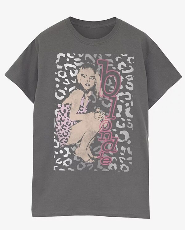 Blondie Leopard Charcoal Grey Band T-shirt