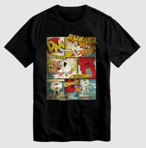 Danger Mouse Comic Strip Black T-Shirt