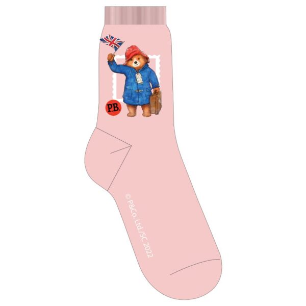 Paddington Bear Flag Socks Light Pink
