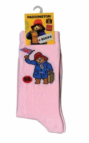 Paddington Bear Flag Socks Pink