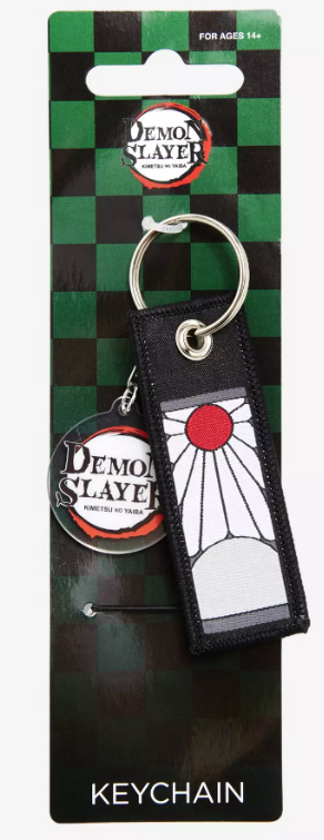 Demon Slayer Keychain Tanjiro Kamado Flag & Logo Disc