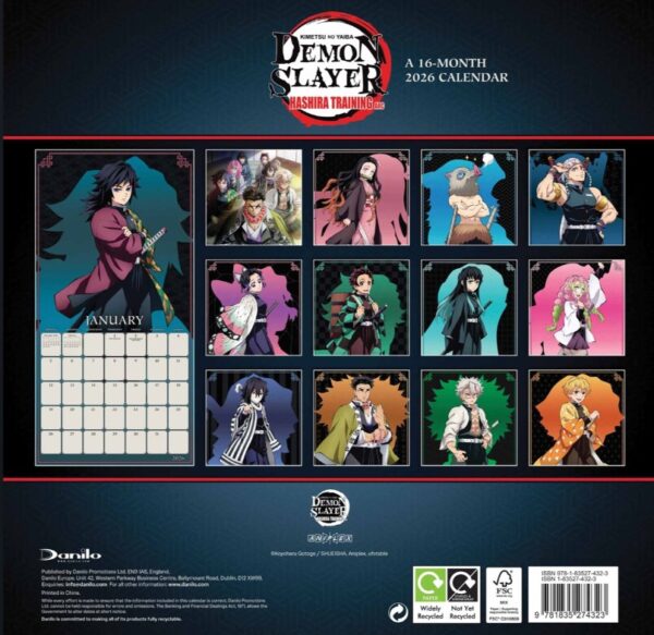 Demon Slayer 2026 Square Wall Calendar - Image 2