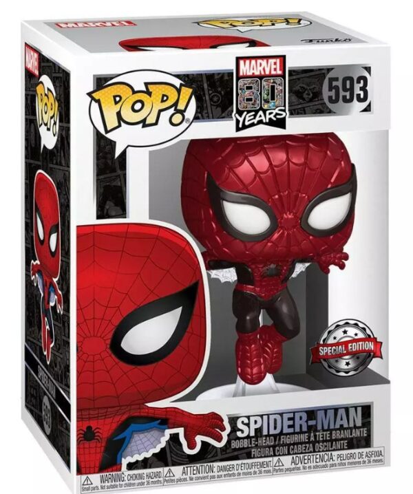 Funko POP! 593 Spider-Man 80th Anniversary Special Editon Metallic Spidey