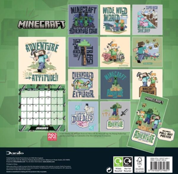 Minecraft Official 2026 Square Wall Calendar - Image 4