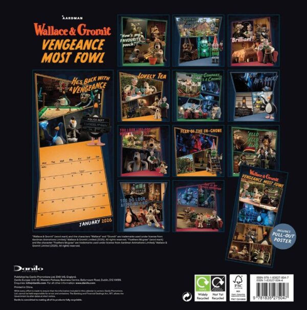 Official 2026 Wallace & Gromit Square Wall Calendar - Image 3
