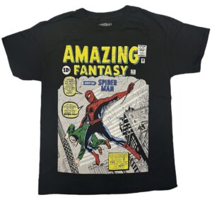 1st-Spider-Man-Amazing-Fantasy-15-Cover-Book-Cover-T-Shirt-Black Assorted Sizes