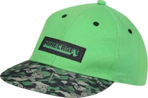 Minecraft Logo Creeper Snapback Cap Green