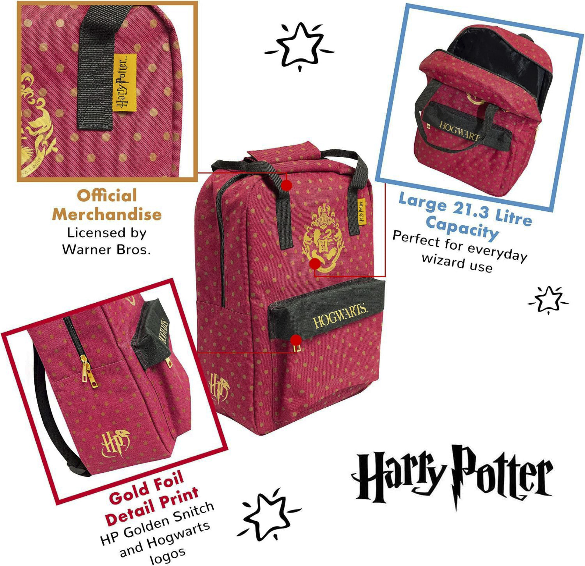 Harry Potter Hogwarts Crest Backpack - Image 3