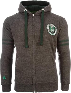 Official Harry Potter Hogwarts House Crest Zipped Hoodies - Slytherin