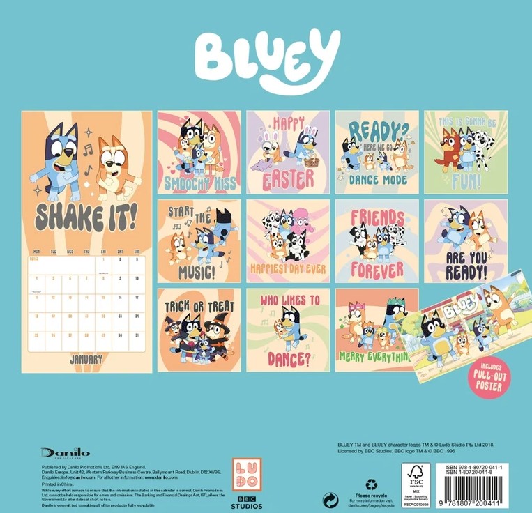 Bluey Official 2027 Square Wall Calendar - Image 2