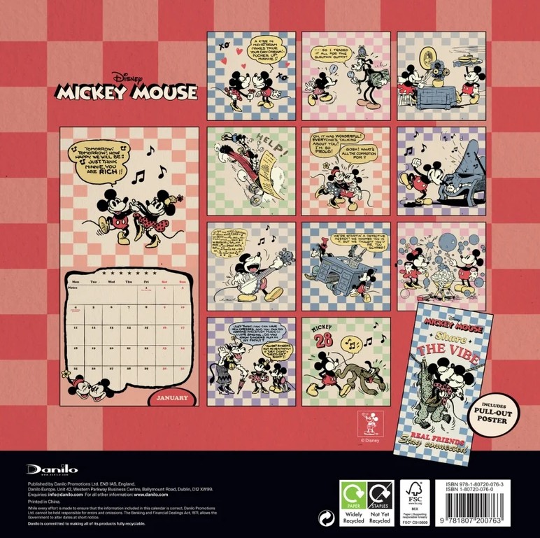 Disney Mickey Mouse Official 2027 Square Wall Calendar - Image 3