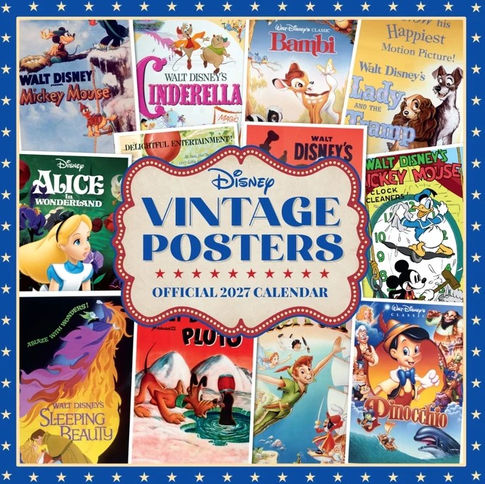 Disney Vintage Posters 2027 Square Wall Calendar