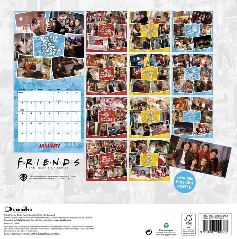 Friends The Television Series Official 2027 Square Wall Calendar - Image 2