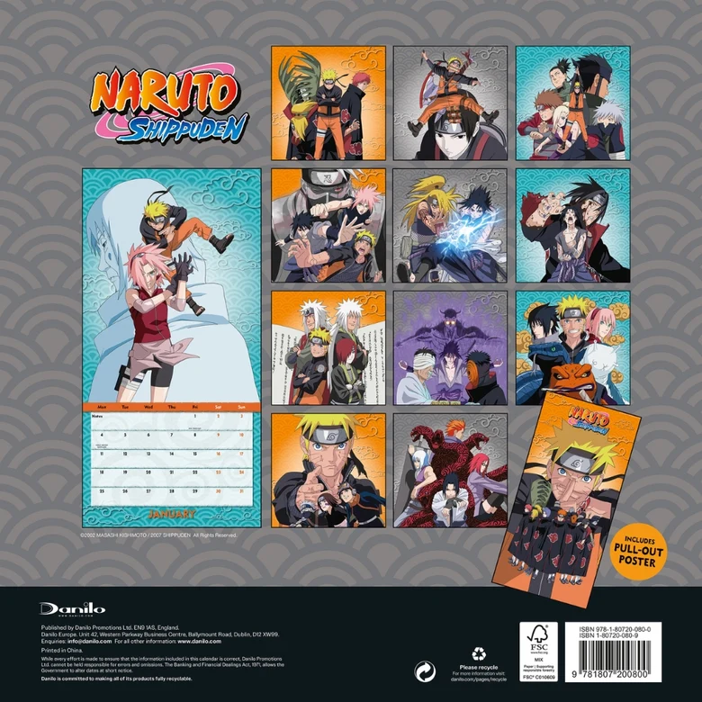 Naruto Shippuden Official 2027 Square Wall Calendar - Image 4