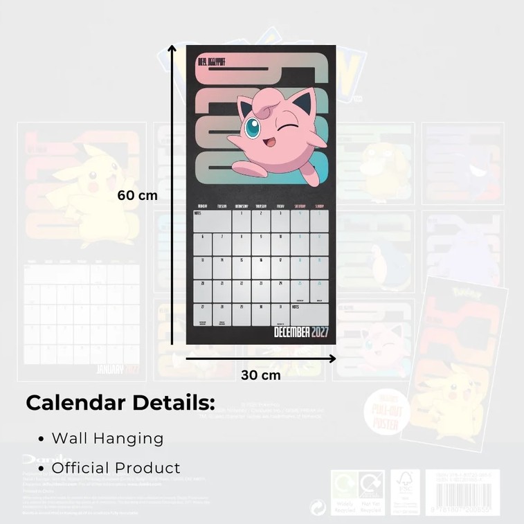 Pokémon 2027 Official 2027 Square Wall Calendar - Image 2