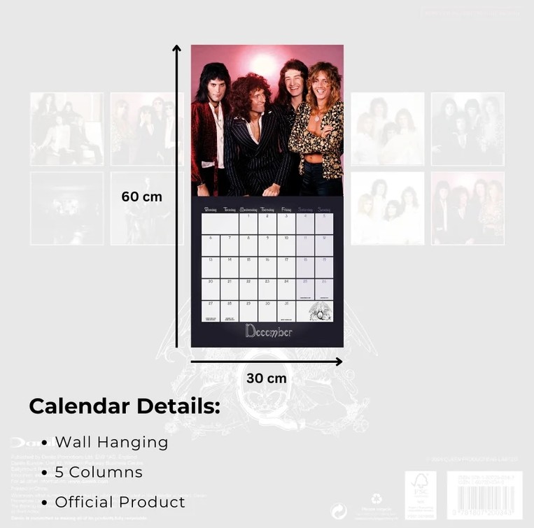 Queen Collector's Edition Record Sleeve 2027 Square Wall Calendar - Image 3