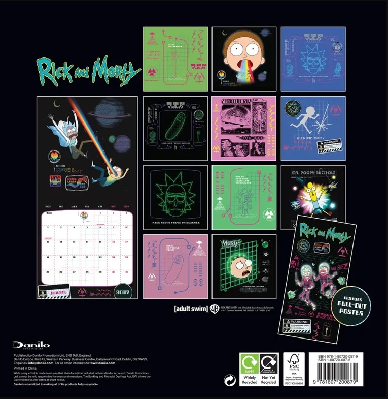 Rick and Morty 2027 Square Wall Calendar - Image 2