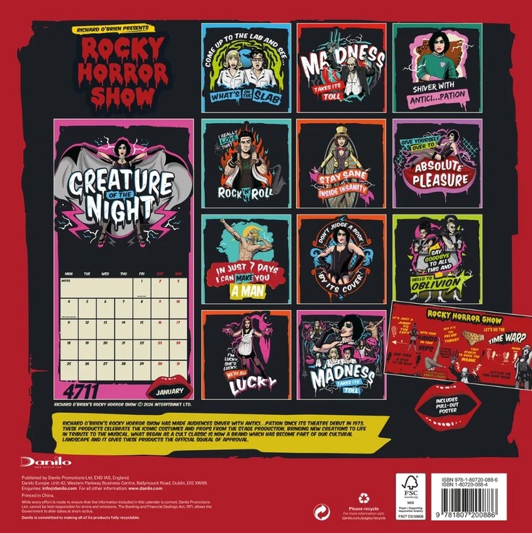 Rocky Horror Show Official 2027 Square Wall Calendar - Image 2