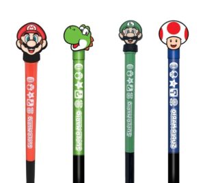 Super Mario 2D Spinning Pen Toppers 4 Designs