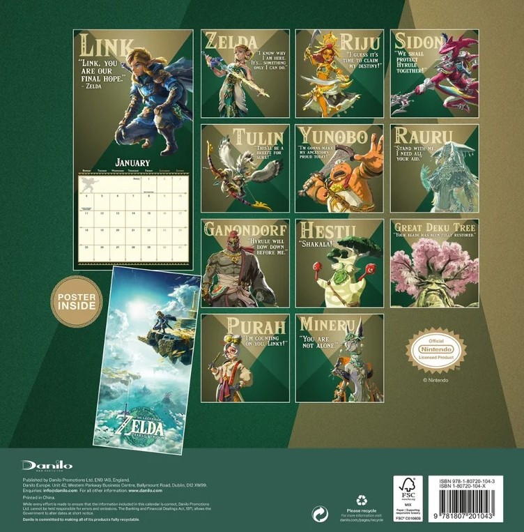 The Legend of Zelda 2027 Official Square Wall Calendar - Image 3