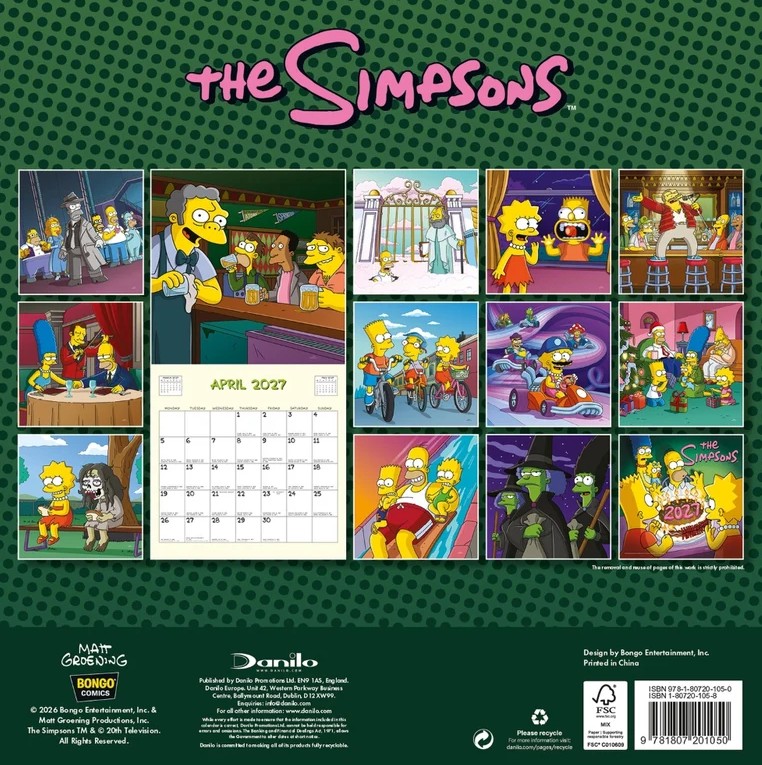 The Simpsons Official 2027 Square Wall Calendar 12 months
