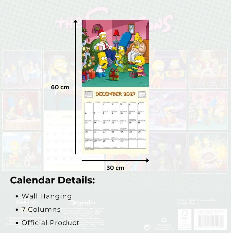 The Simpsons Official 2027 Square Wall Calendar - Image 2