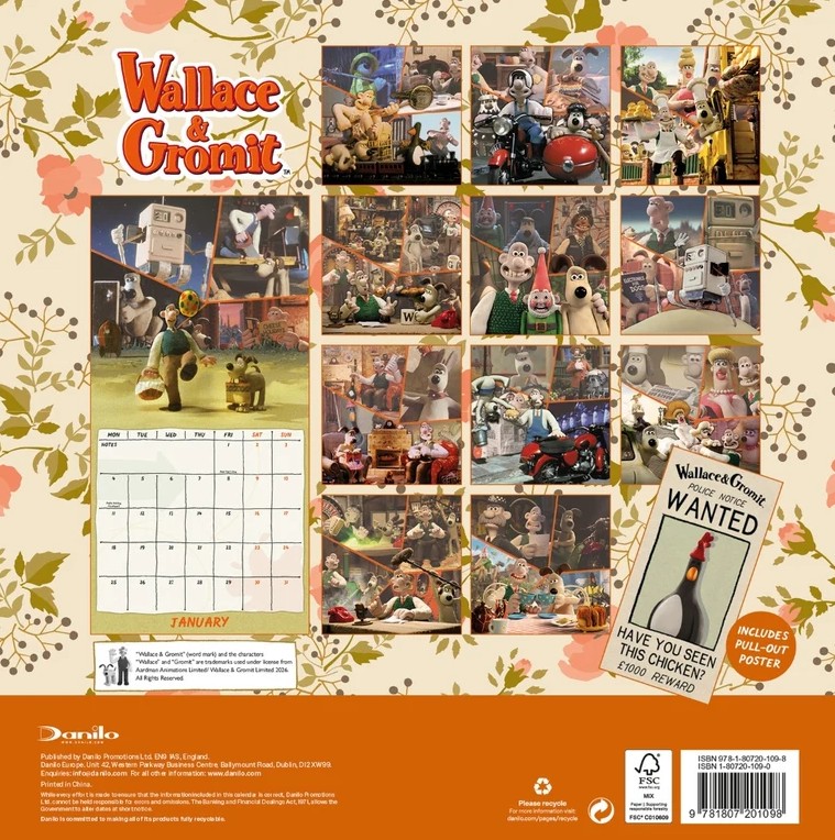 Wallace & Gromit Official 2027 Square Wall Calendar - Image 3
