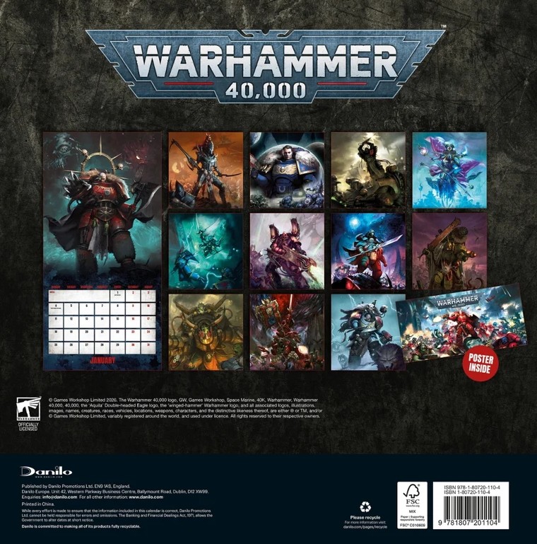 Warhammer Official 2027 Square Wall Calendar 12 months