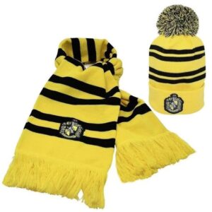 Harry Potter Hufflepuff Beanie Pom and Scarf Set