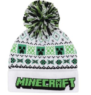 Minecraft White Ski Beanie Pom