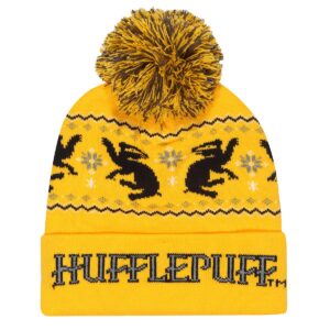 Official Harry Potter Hufflepuff Pom Pom Snow Beanie