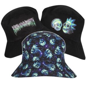 Rick and Morty Neon Skulls Reversable Bucket Hat