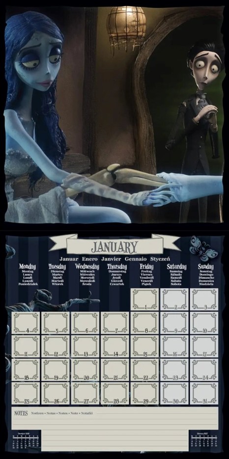 Tim Burton's Corpse Bride Official 2027 Square Wall Calendar (NOD) - Image 2